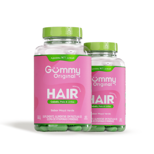 2 Gummy Hair® - Maçã Verde 180 g