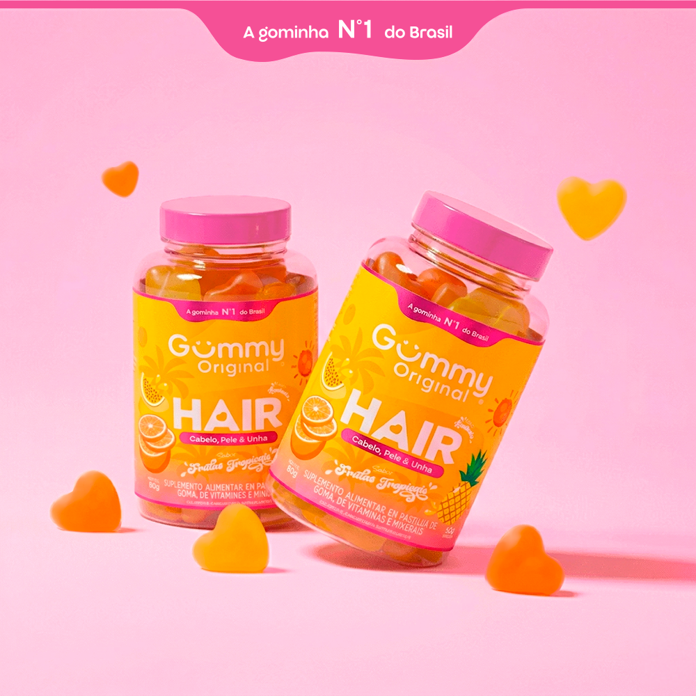 2 Gummy Hair® - Frutas Tropicais 180g