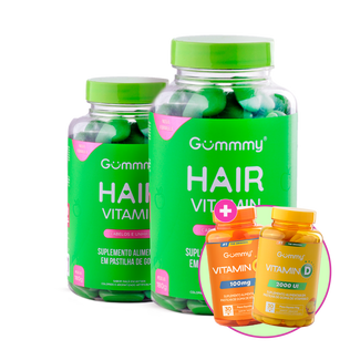 2 Gummy Hair + 1 Gummy Vitamina C + 1 Gummy Vitamina D