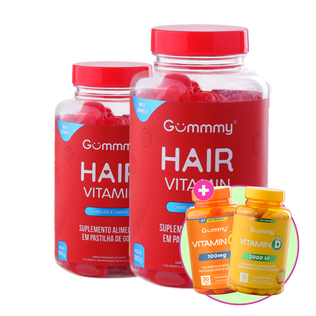 2 Gummy Hair + 1 Gummy Vitamina C + 1 Gummy Vitamina D
