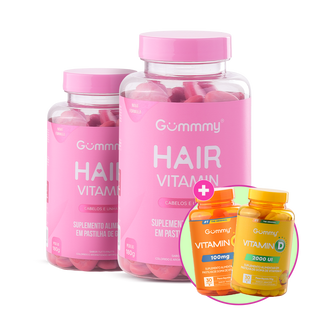 2 Gummy Hair + 1 Gummy Vitamina C + 1 Gummy Vitamina D