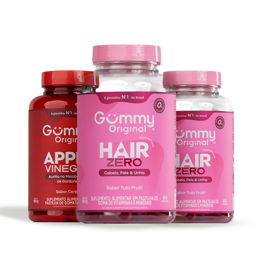2 Gummy Hair Zero + 1 Vinagre de Maçã