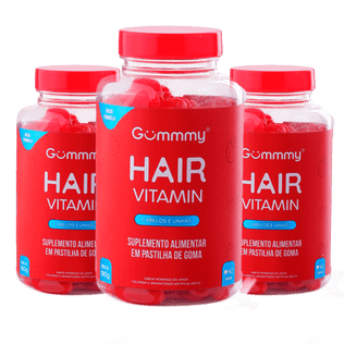 3 potes de Gummy Hair morango