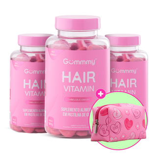 3 Gummy® Hair 180g + Escova ou Necessaire