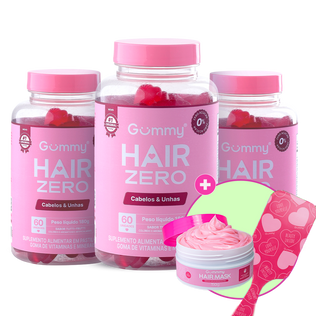 3 Gummy® Hair + 1 Escova + 1 Hair Mask