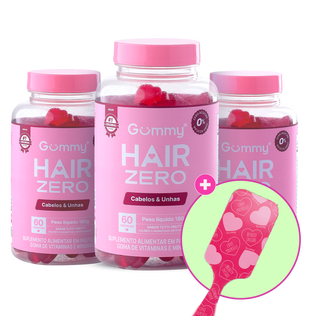 3 Gummy® Hair 180g + Escova ou Necessaire Xoxo