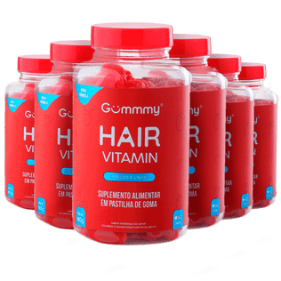 6 potes Gummy Hair morango