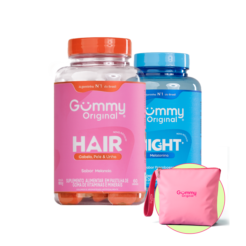 1 Gummy Hair® + 1 Gummy Night Melatonina® + Brinde