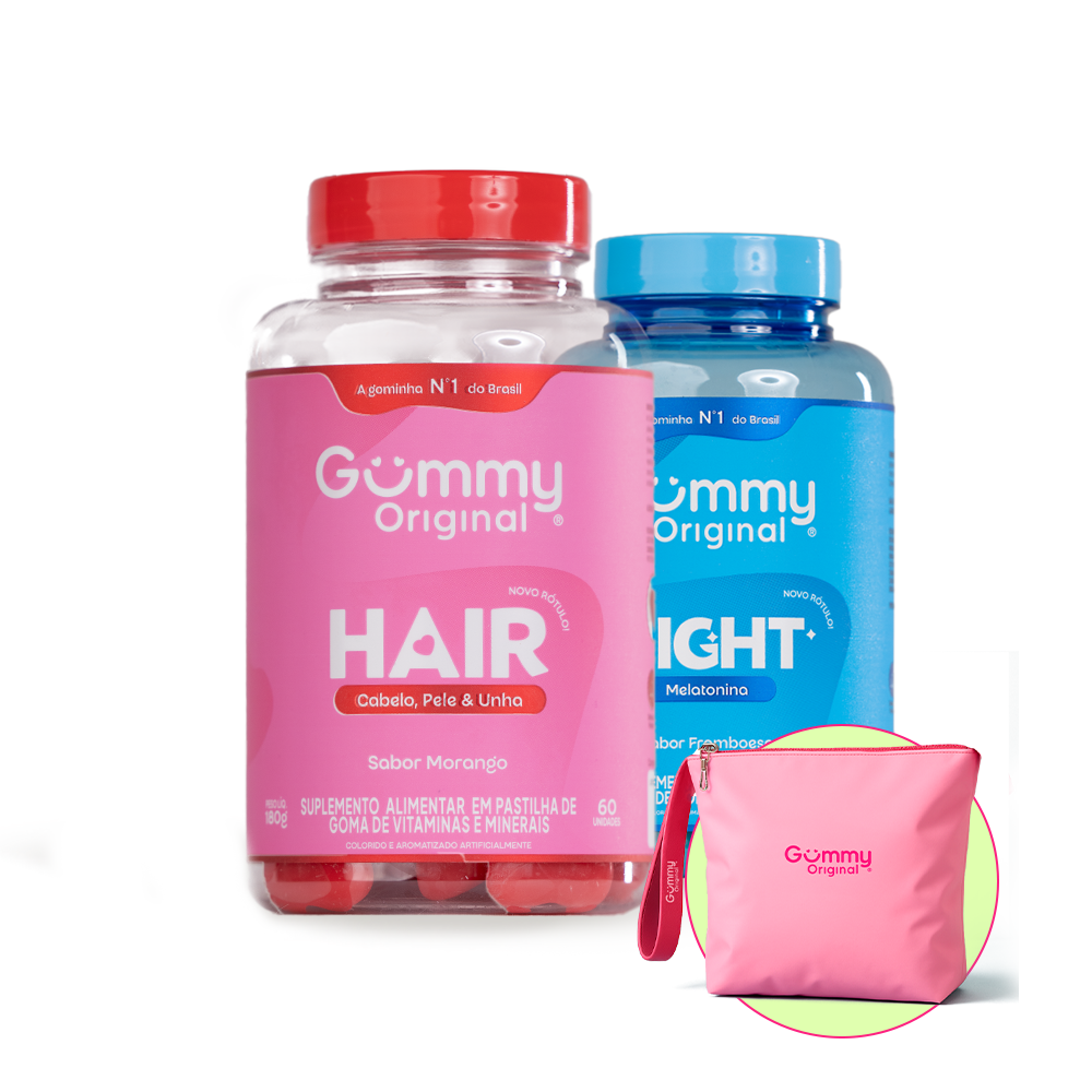 1 Gummy Hair® + 1 Gummy Night Melatonina® + Brinde