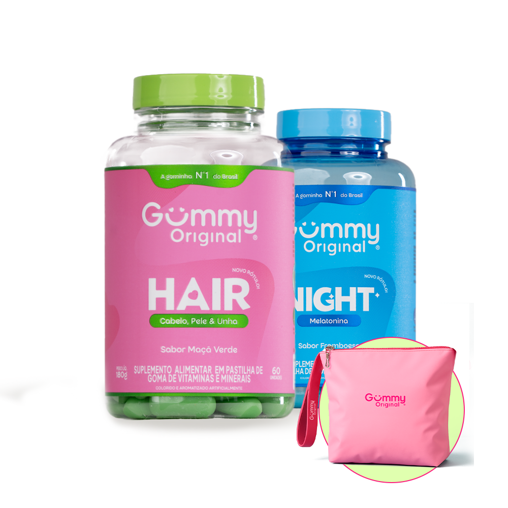 1 Gummy Hair® + 1 Gummy Night Melatonina® + Brinde