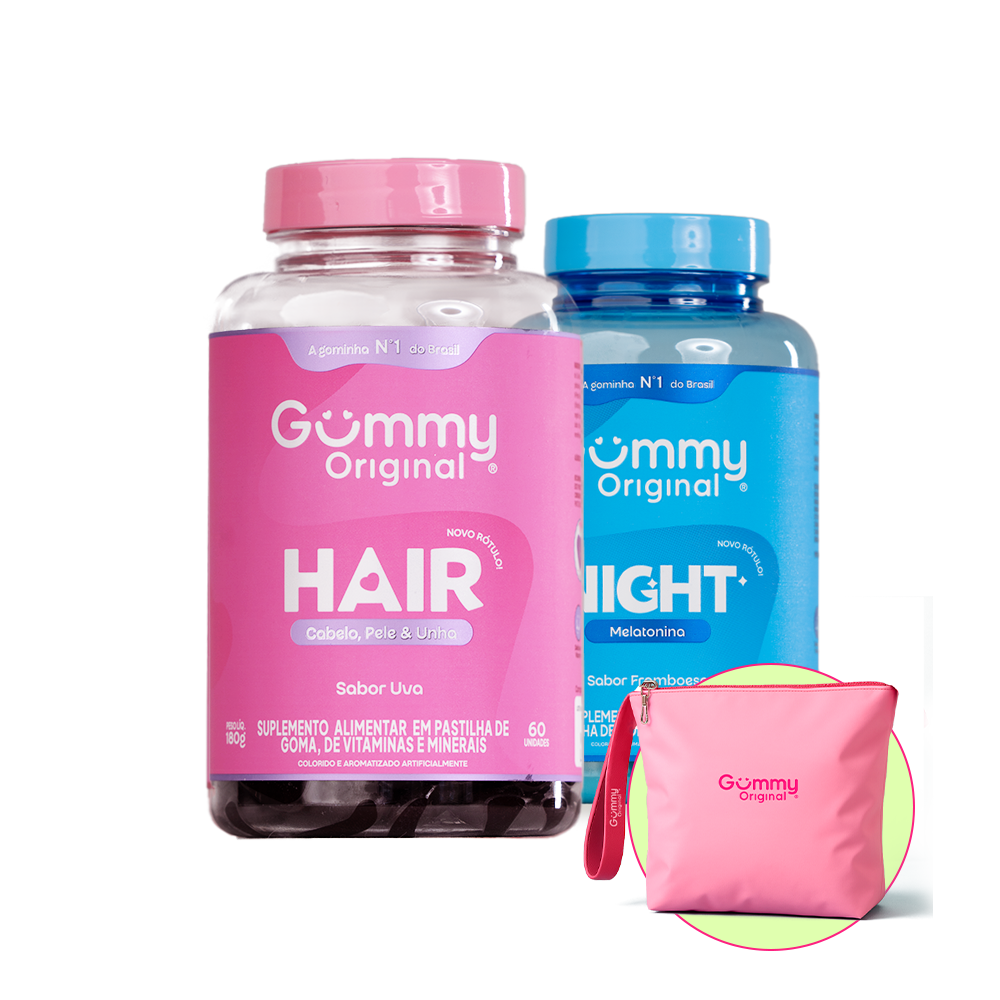 1 Gummy Hair® + 1 Gummy Night Melatonina® + Brinde