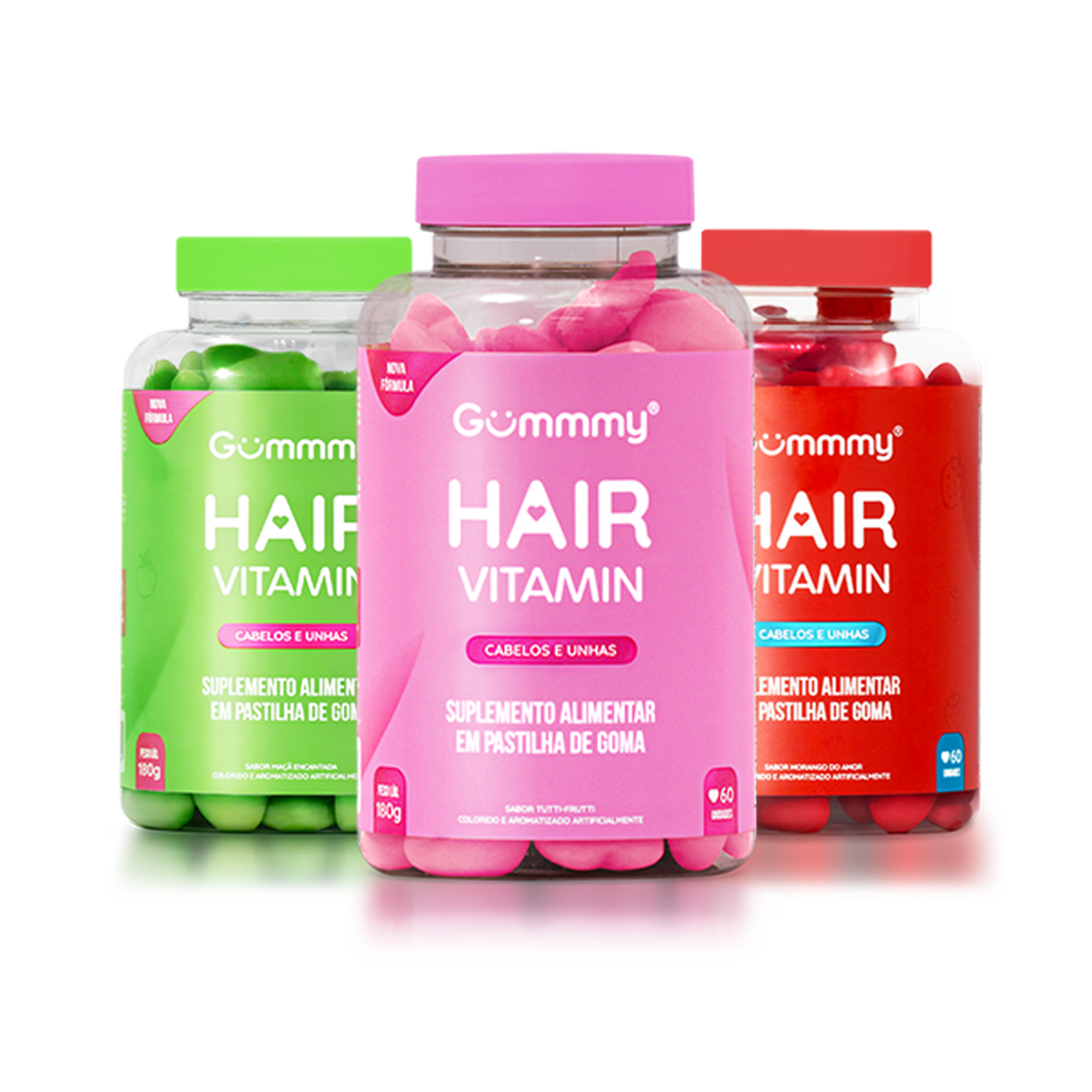 COMBO GUMMY HAIR® - 3 POTES (MIX DE SABORES)