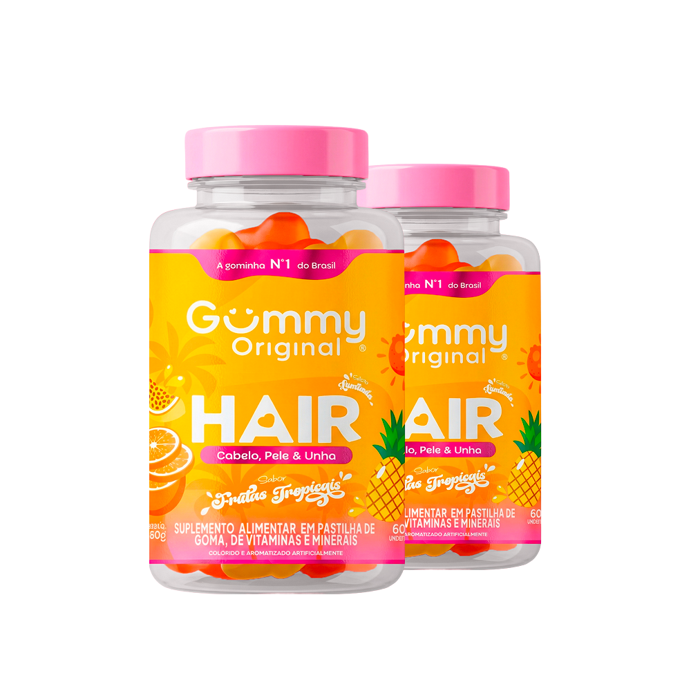 2 Gummy Hair® - Frutas Tropicais 180g