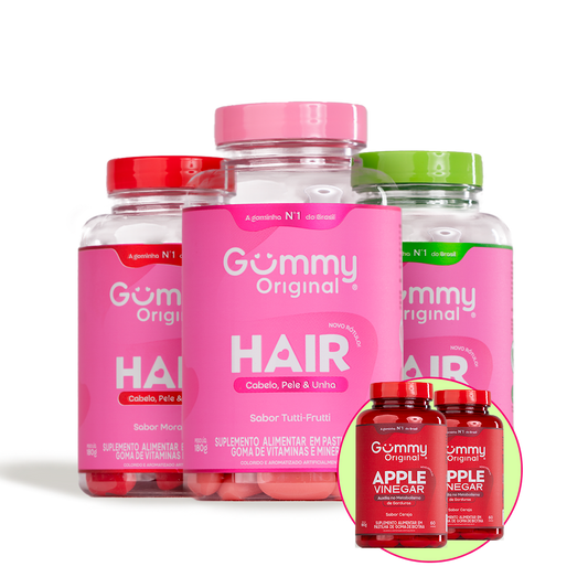 Kit Gummy® Trio Hair e Emagrecimento